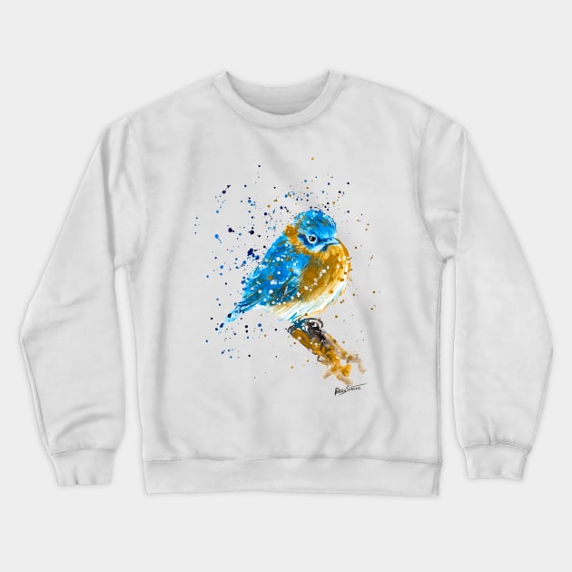 Blue Bird Sitting Crewneck Sweatshirt by beaugeste2280@yahoo.com